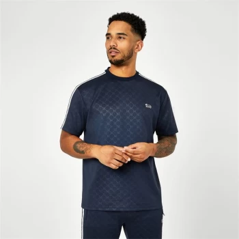 Image of Lonsdale Gentlemen Mono Logo T-Shirt - Navy Logo