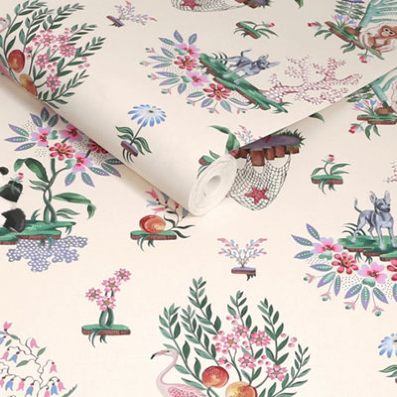 Image of Cath Kidston Chihuahua Island Cream Wallpaper