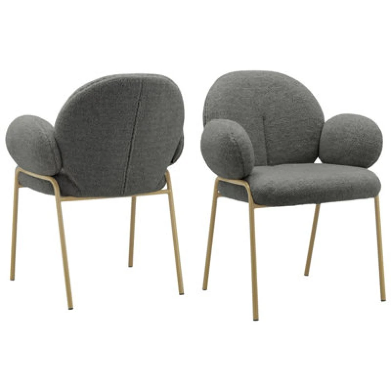 Image of Dorel Iwama D.chair 2Pk Dark Grey Teddy Fabric, Grey 11271186UK