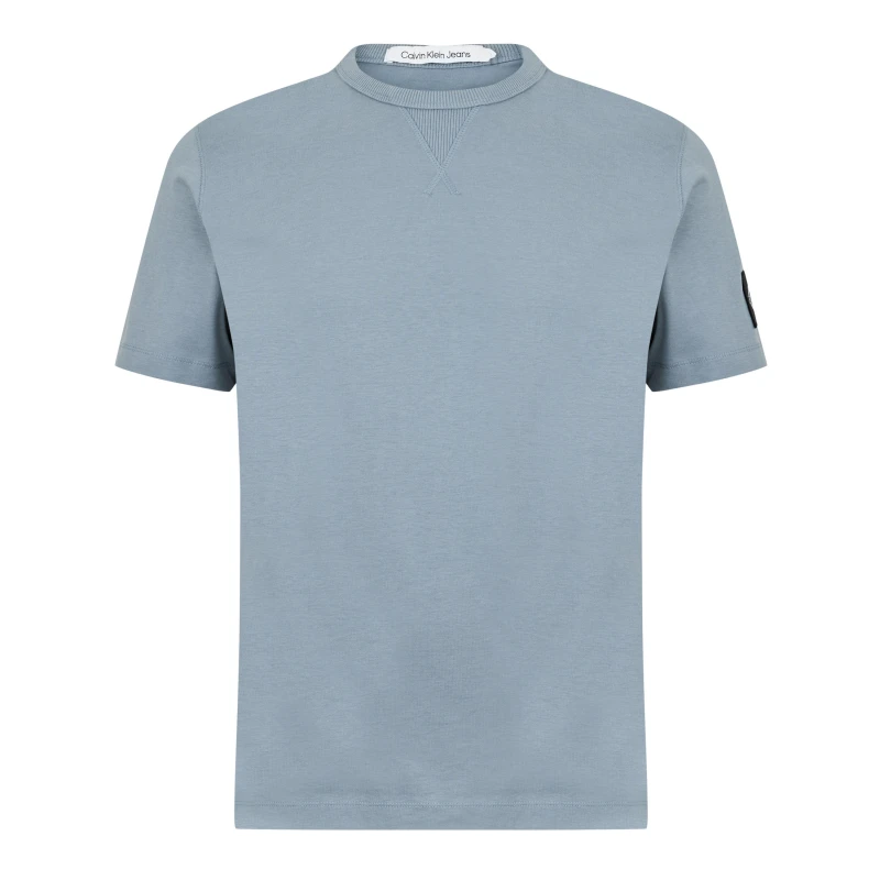 Image of Calvin Klein Jeans Monogram Badge T-Shirt Overcast Grey male M