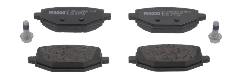 Image of FERODO FDB5490 Brake pad set PREMIER ECO FRICTION not prepared for wear warning indicator, with accessories, with brake caliper screws Brake Pad Set,