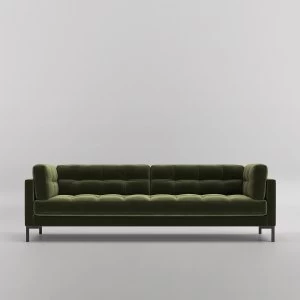 Image of Swoon Landau Velvet 3 Seater Sofa - 3 Seater - Fern