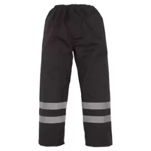 Image of Yoko Mens Hi-Vis Waterproof Contractor Over Trousers (Pack of 2) (2XL) (Black)