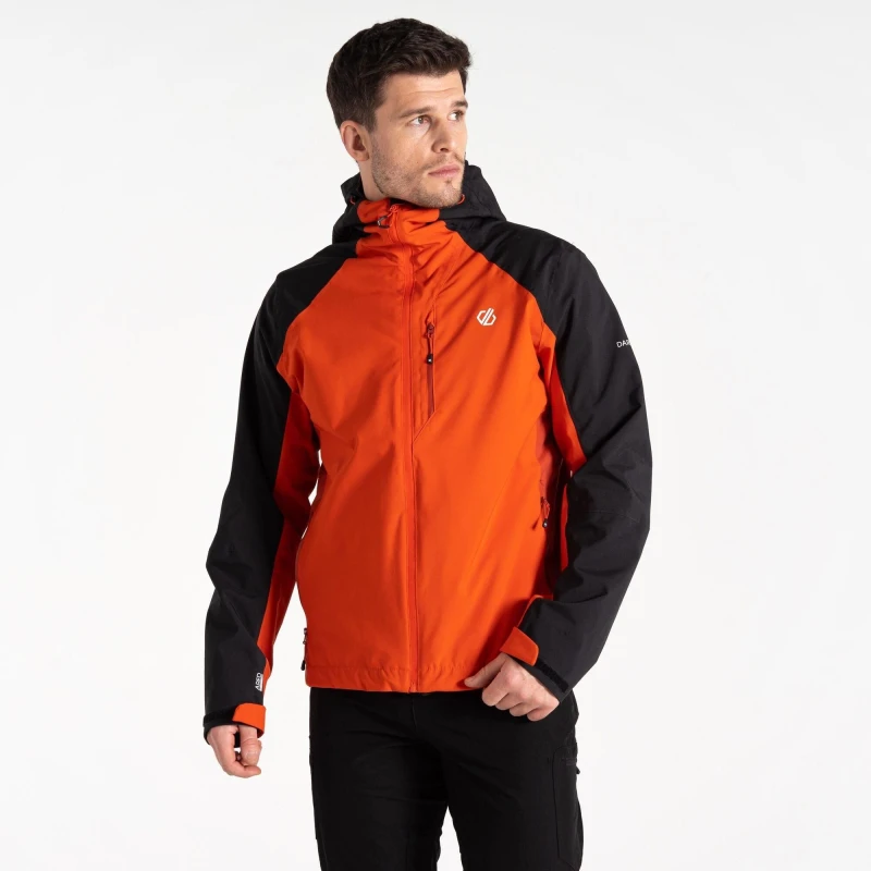 Image of Dare 2B Mens Torrek Full Zip Hooded Waterproof Jacket XXL - Chest 47' (119cm) Cinnamon/Black DMW565-10U-XXL