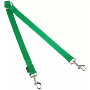 image of Bunty - Double Dog Pet Lead Leash Splitter Coupler with Clip for Collar Harness - Green