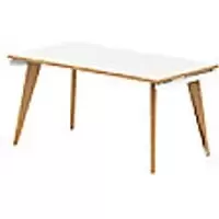 Image of dynamic Ergonomic Desk Oslo OSS14WHT White / Natural Wood 1400 mm x 800 mm x 730 mm