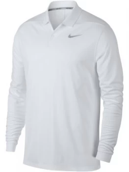 Image of Mens Nike Long Sleeve Victory Polo White