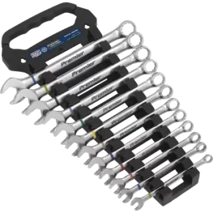 Image of Sealey Premier 12 Piece Anti Slip Combination Spanner Set