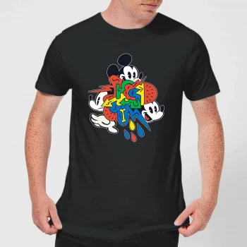 Image of Disney Mickey Mouse Vintage Arrows Mens T-Shirt - Black - 3XL - Black