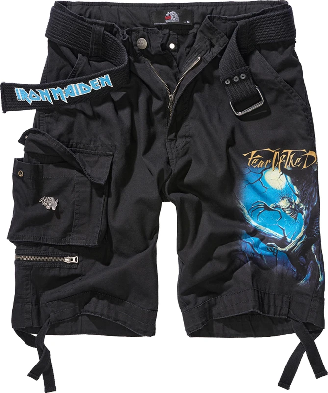 Image of Brandit Cargo shorts Brandit Iron Maiden Savage Fear of the Dark Noir Male 6XL