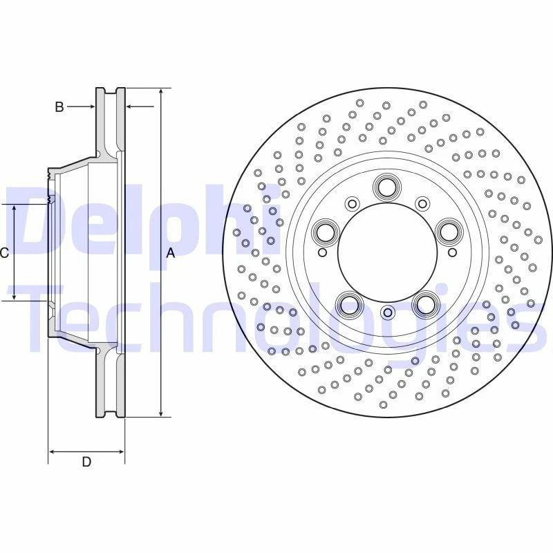 Image of DELPHI Brake disc DELPHI BG9225C