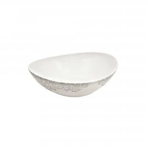 image of Denby Monsoon Filigree Silver Large Serving Bowl