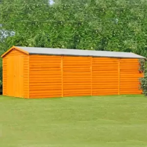 image of Shire 10 x 20ft Double Door Windowless Overlap Apex Wooden Shed - Garden & Outdoor