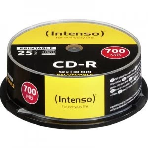 image of Intenso 1801124 Blank CD-R 80 700 MB 25 pc(s) Spindle Printable