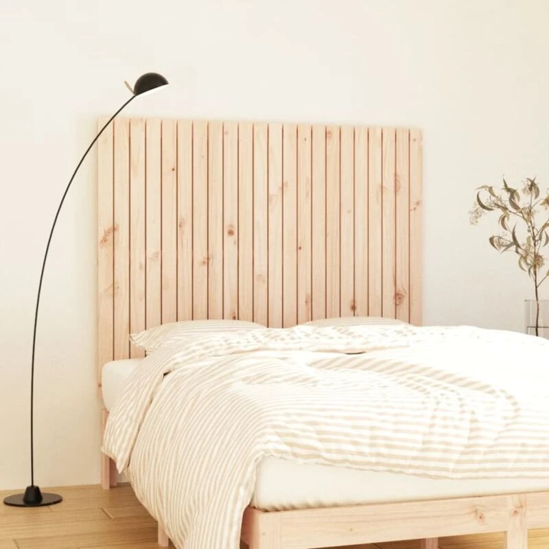 Image of Vidaxl Wall Headboard 140X3X110 Cm Solid Wood Pine, Brown 824968