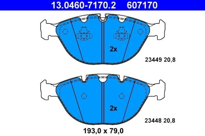 Image of ATE 13.0460-7170.2 Brake pad set excl. wear warning contact Brake Pad Set,disc brake (402)