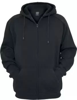 image of Urban Classics Blank Zip Hoodie Hooded zip black