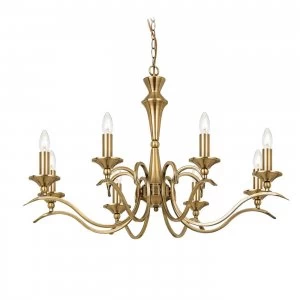 Image of 8 Light Chandelier Antique Brass Finish, E14