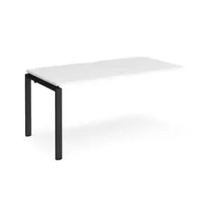 Image of Bench Desk Add On Rectangular Desk 1600mm White Tops With Black Frames 800mm Depth Adapt