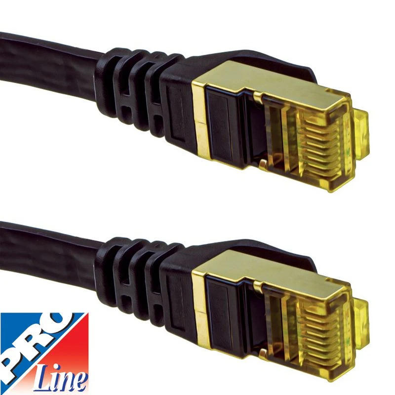 Image of FDL 15M FLAT CAT.7 500MHz S-FTP PATCH CORD - BLACK