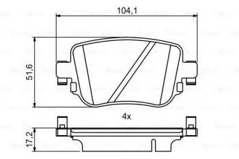 Image of Bosch 0986494797 Brake Pad Set BP1971 Disc Brake Rear Axle