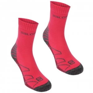 Image of Salomon Lightweight 2 Pack Walking Socks Ladies - Fuchsia/Grey