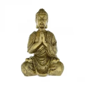 image of Praying Buddha Ornament Antique Gold 31cm