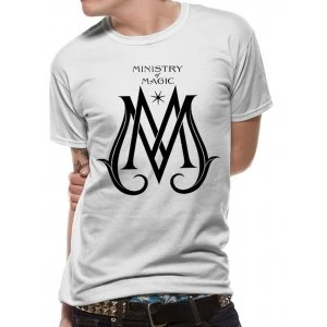 Image of Crimes Of Grindelwald - Ministry Deco Logo Unisex Large T-Shirt - White