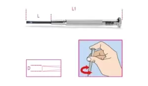 Image of Beta Tools 1229LP Micro-Screwdriver for Headless Slotted Screws 1.2mm 012290212