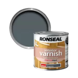 image of Ronseal Interior Graphite Gloss Varnish, 250Ml