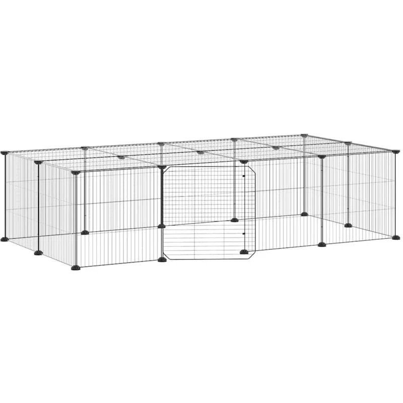 Image of VIDAXL 20-Panel Pet Cage with Door Black 35x35cm Steel Vidaxl 8720287190912
