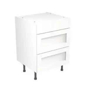 Image of KitchenKIT Shaker 60cm 3-Drawer Unit - Matt White