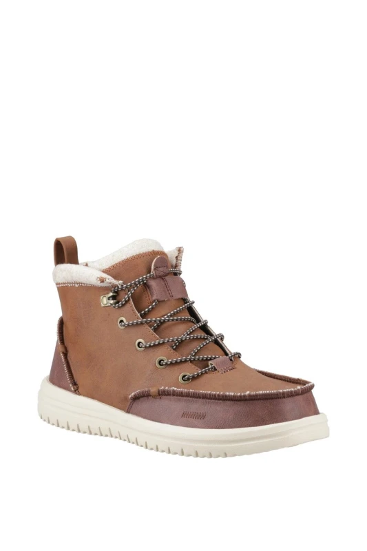 Image of HEYDUDE Mens Bradley Tumbled Classic Boots in Dark Brown Size: 8 Dark Brown Male 8