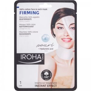 image of Iroha Firming Pearl Cotton Face and Neck Mask with Pearl and Hyaluronic Serum