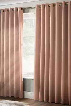 Image of 100% Blackout Eyelet Curtains Ready Made Fully Lined Ring Top Curtains