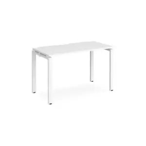 image of Bench Desk Single Person Starter Rectangular Desk 1200mm White Tops With White Frames 600mm Depth Adapt