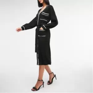 image of Missguided Contrast Belted Cardigan - Black