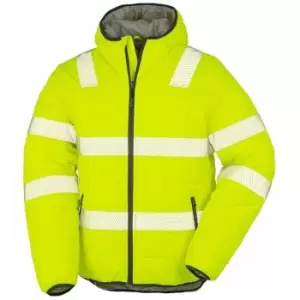 image of Result Genuine Recycled Mens Ripstop Padded Jacket (3XL) (Fluorescent Yellow) - Fluorescent Yellow