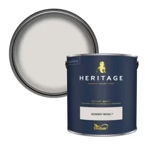 Image of Dulux Heritage Velvet Matt Romney Wool Matt Emulsion Paint 2.5L