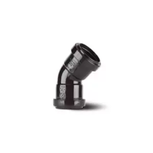 Image of Polypipe Waste Push Fit 45" Obtuse Bend Black 40mm Wp18B