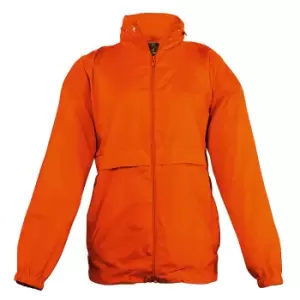 Image of SOLS Kids Unisex Surf Windbreaker Jacket (Water Resistant And Windproof) (9-11) (Orange)