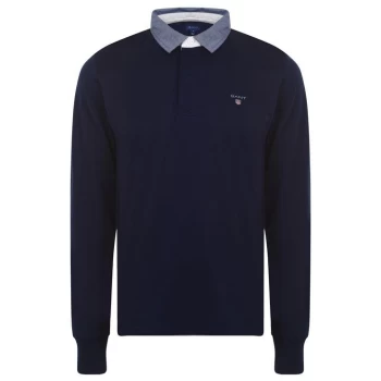 image of Gant Gant Plain Rugby Polo Mens - Blue