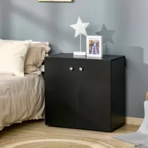 Image of Homcom Freestanding Storage Cabinet W/ Two Shelves Wooden Sideboard - Black