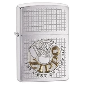 image of Zippo Unisex Light of Life Windproof Pocket Lighter Brushed Chrome