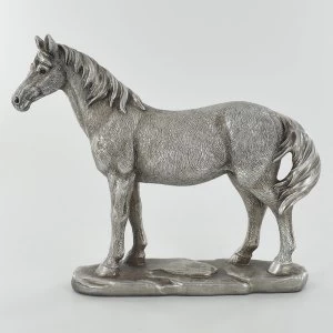 Image of Antique Silver Standing Horse Ornament