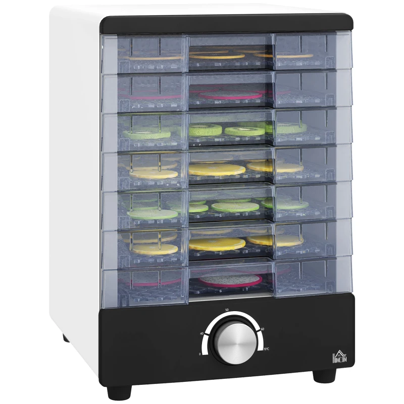 Image of HOMCOM Food Dehydrator with 7 Stainless Steel Tray, for Fruit, Meat, White White