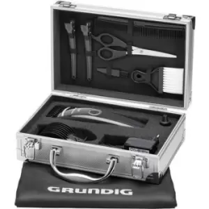 image of Grundig MC3342 Hair clipper, Beard trimmer Washable Black (glossy), Silver