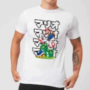 image of Nintendo Super Mario Pirahna Plant Japanese Mens T-Shirt - White - L