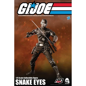 image of ThreeZero G.I. Joe FigZero 1:6 Scale Collectible Figure - Snake Eyes