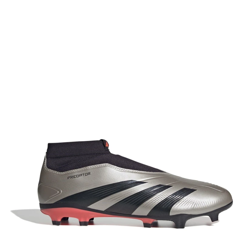 Image of adidas Predator 24 League Laceless Firm Ground Football Boots - Silver Silver 10